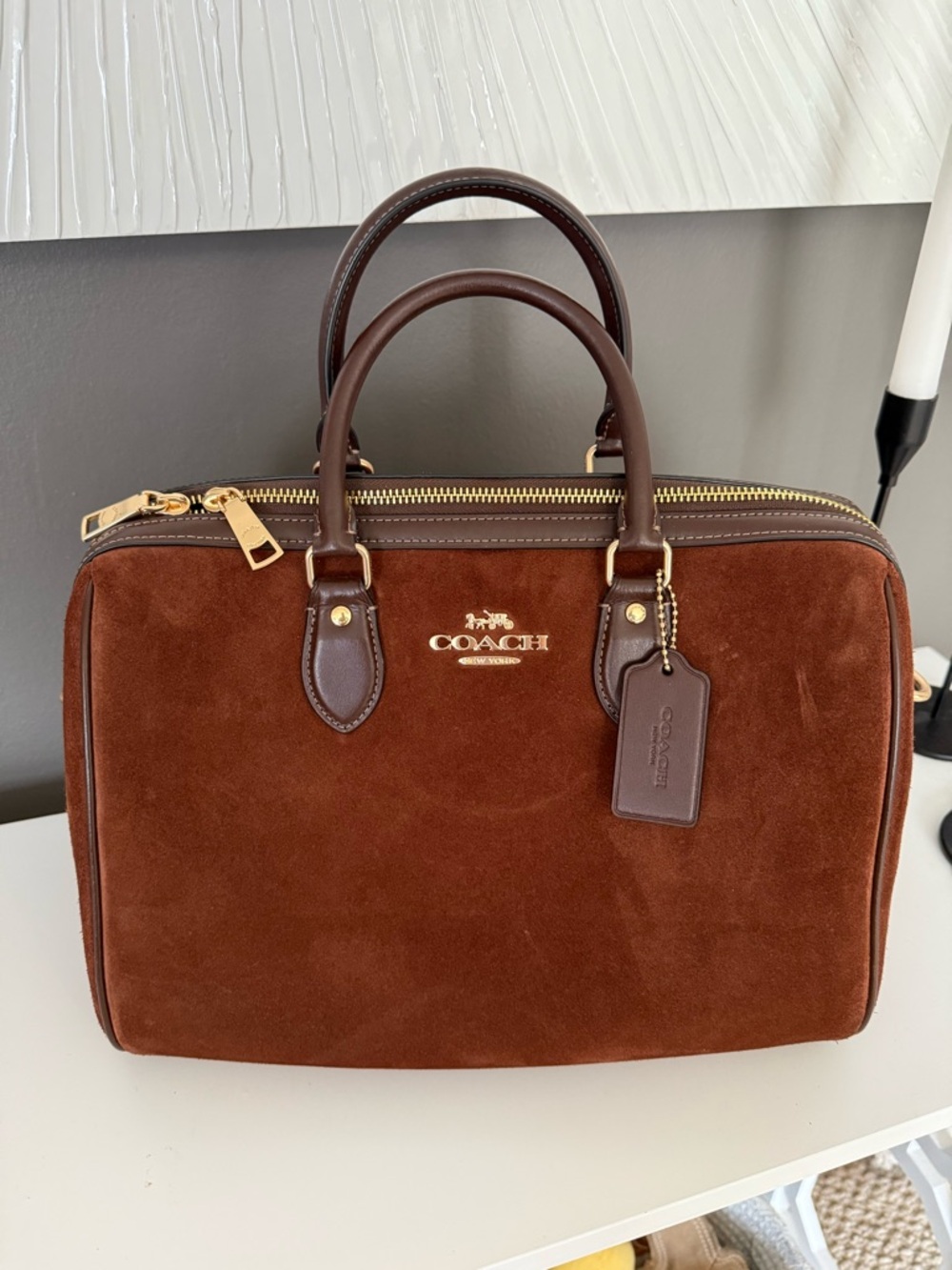 Coach Large Rowan in Suede